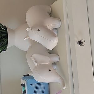 Zuny Leather Animal Bookends Elephant Hippo